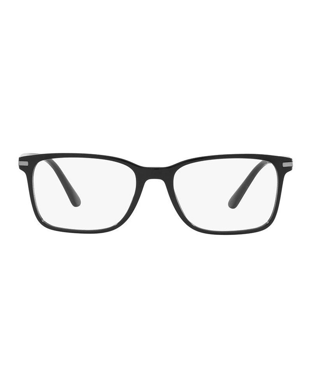 Prada Black Eyeglasses Rectangle Full Rim, Frame And Clear Demo Lenses Lens Pr14Wv1Ab1O1 Sunglasses for men