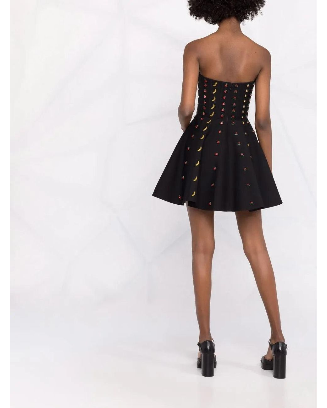 Valentino Black Crystal-Embellished Minidress Clothing