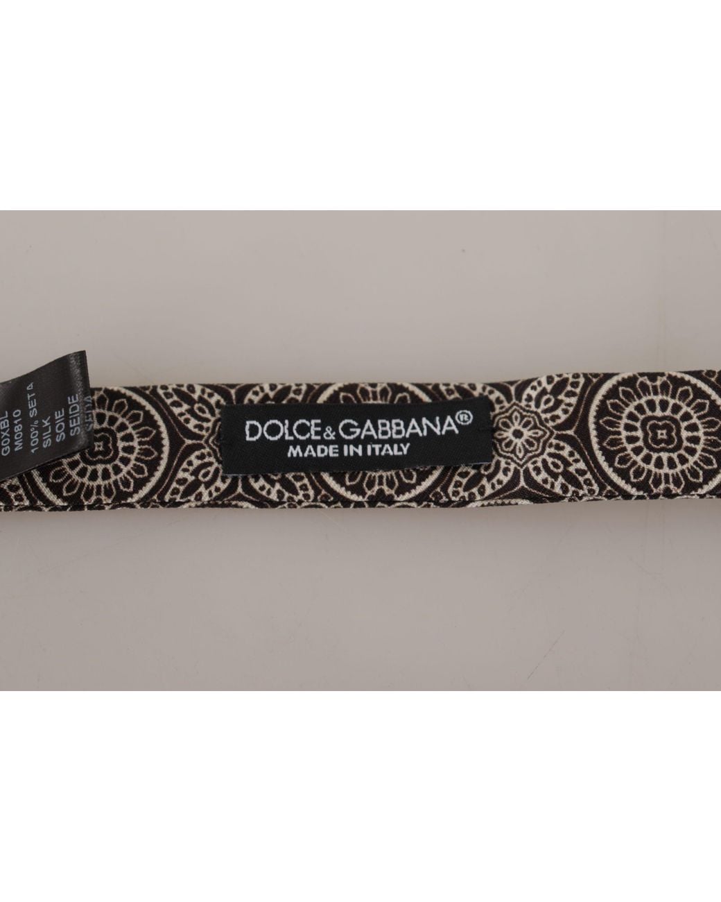 Dolce & Gabbana Gray Dolce & Gabbana Silk Paisley-Print Bow Tie for men