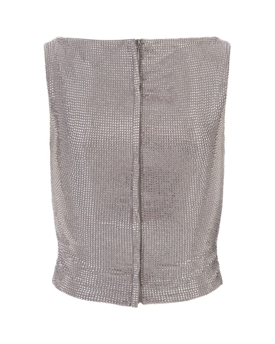 GIUSEPPE DI MORABITO - Crystal Mesh Cropped Top