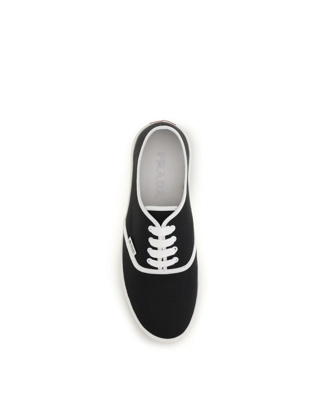 Prada White Sneakers Drill Cotton Upper Lace-Up Shoes for men