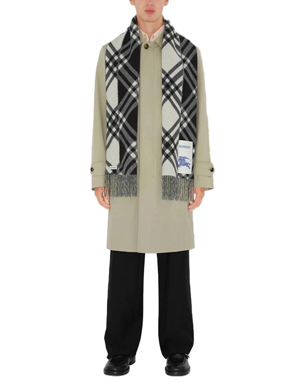 Burberry Black Check Cashmere Scarf