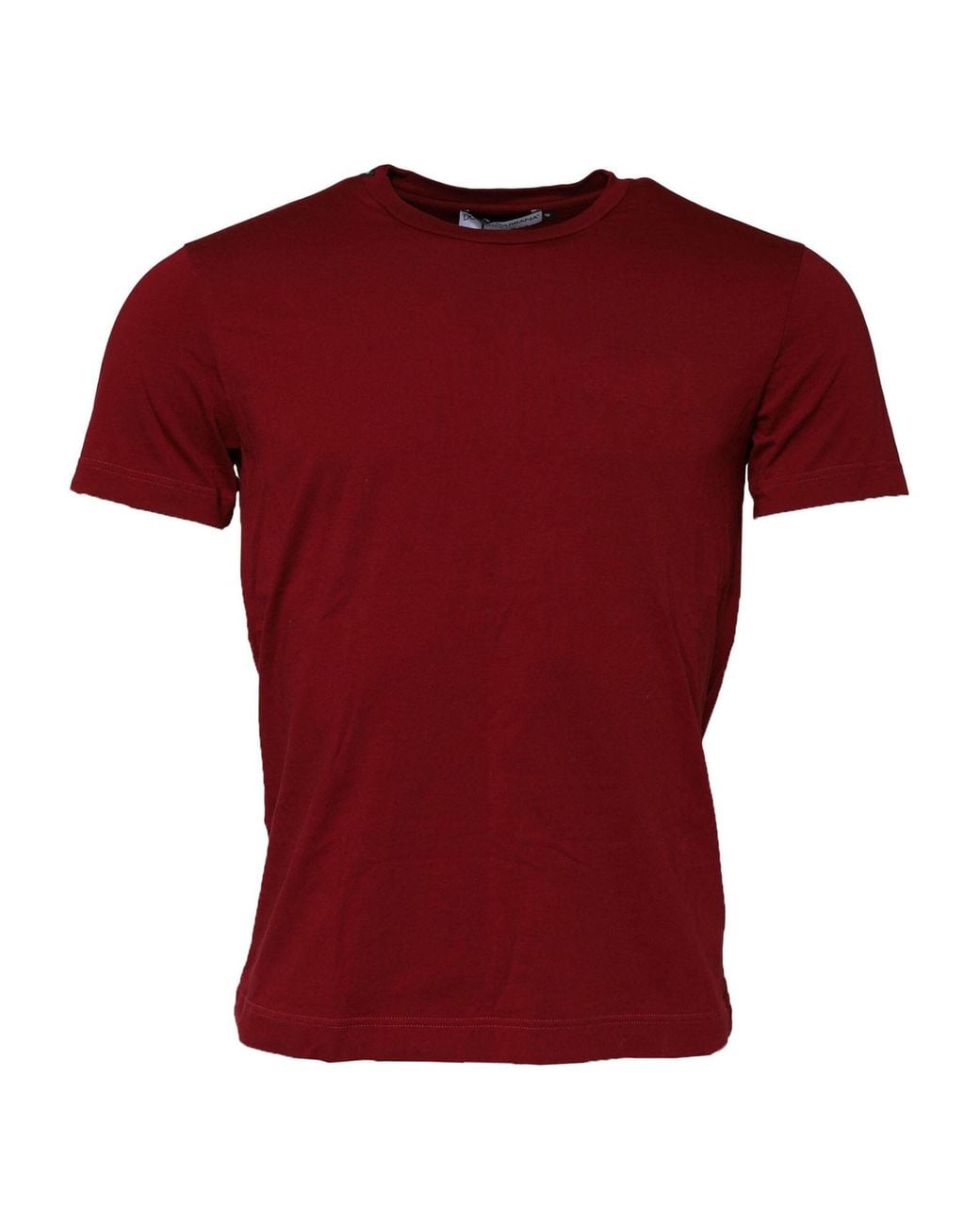 Dolce & Gabbana Red Cotton Crew Neck Short Sleeves T-Shirt for men