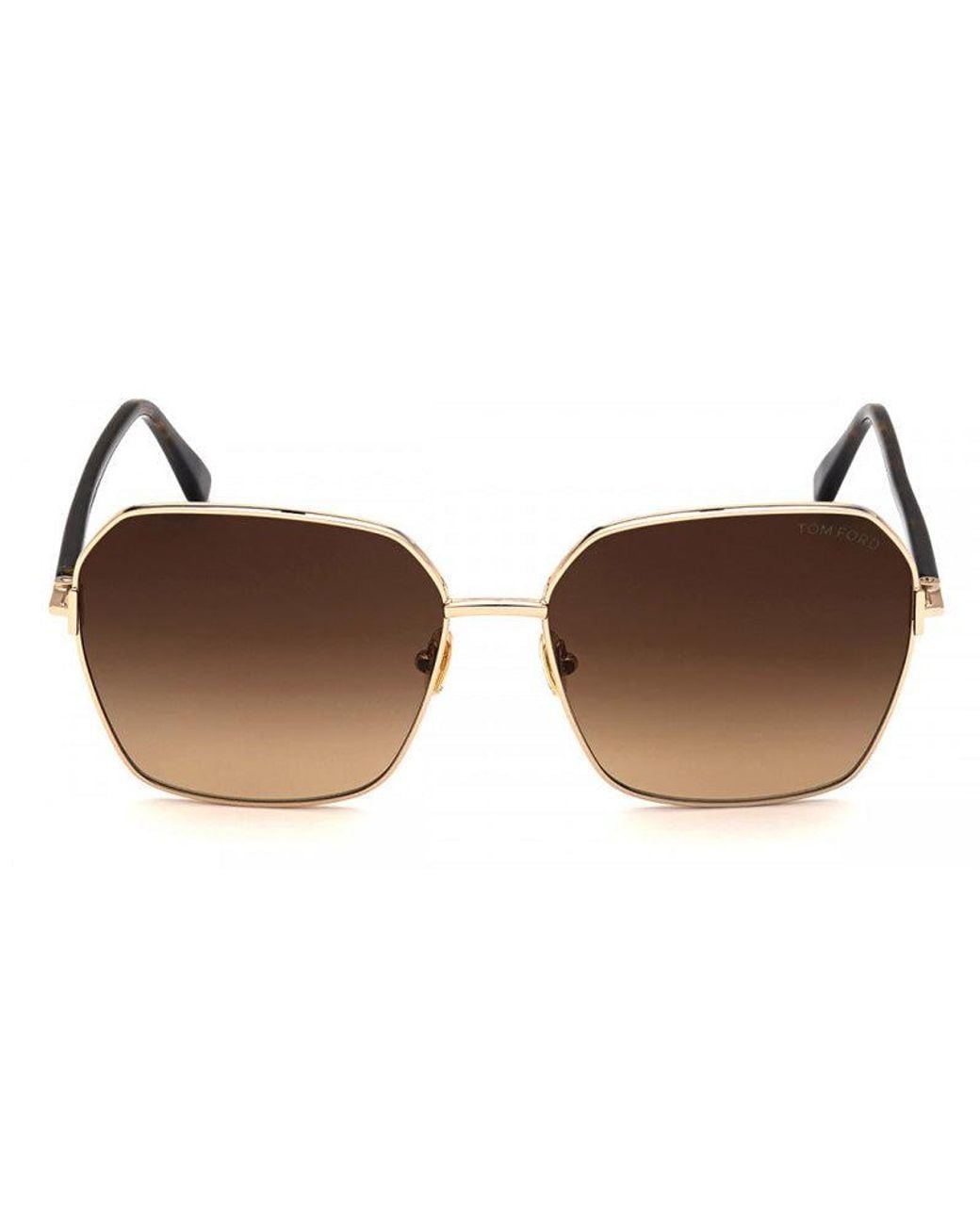 Tom Ford Brown Square Full Rim, With A Shiny Bordeaux Frame And Gradient Lens