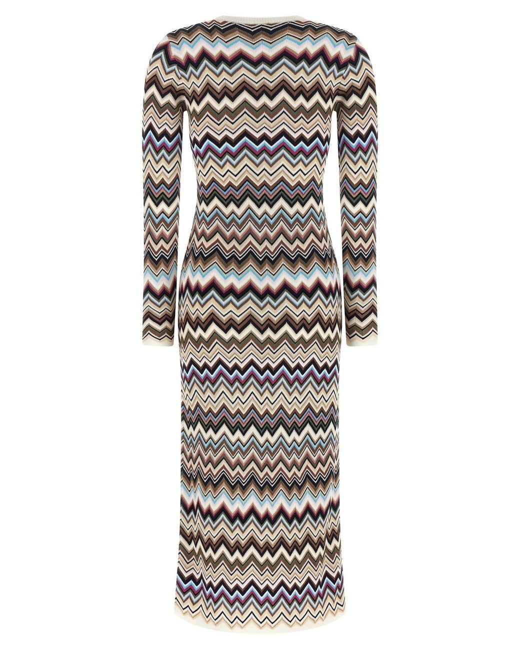 Missoni Zigzag Chevron Knit Dress in Gray | Lyst