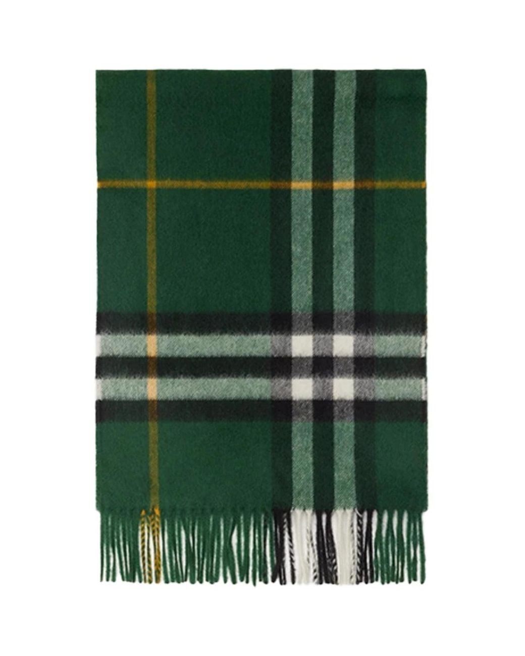 Burberry Green Check Cashmere Scarf D