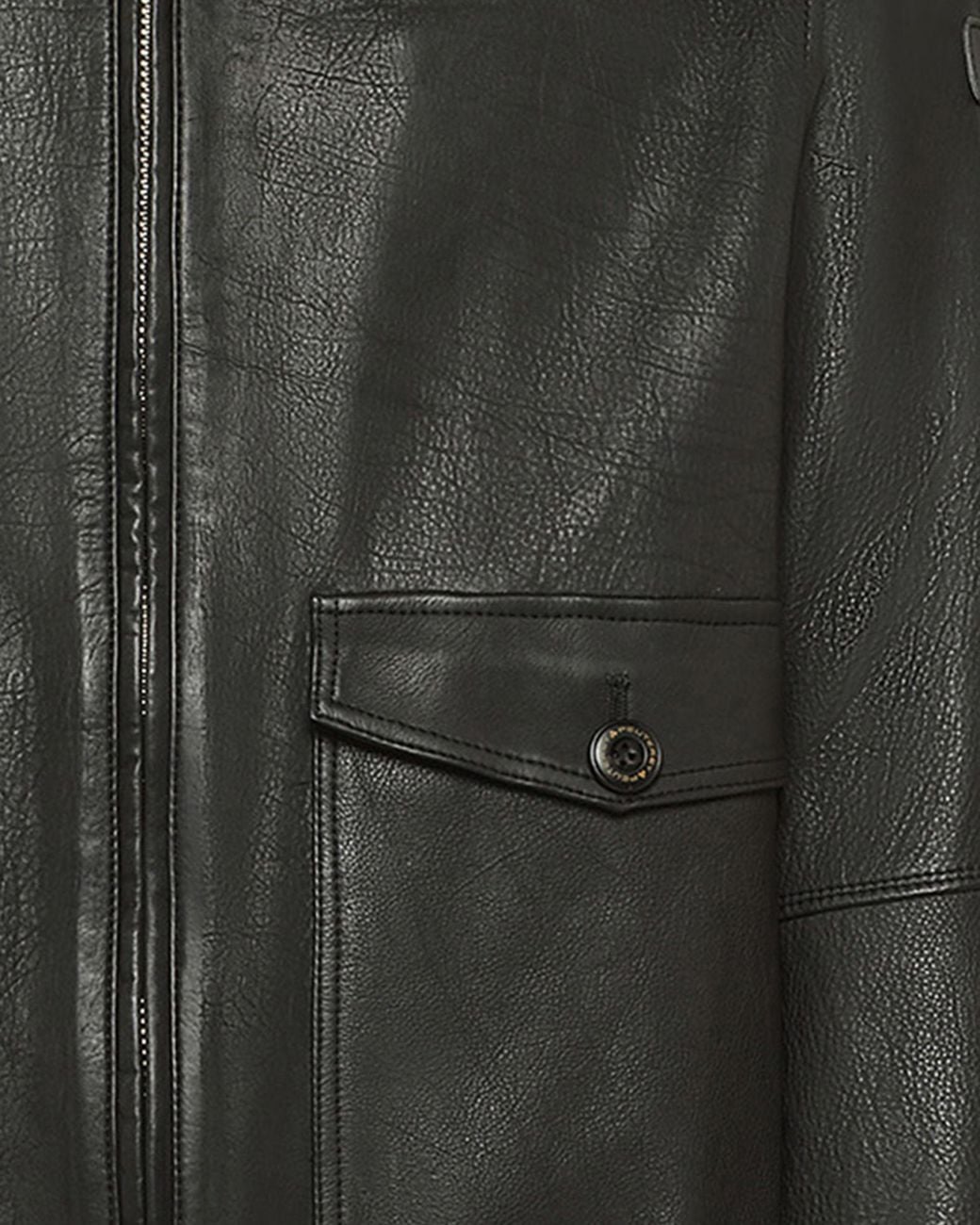 Peuterey Green Shearling Collar Leather Jacket for men