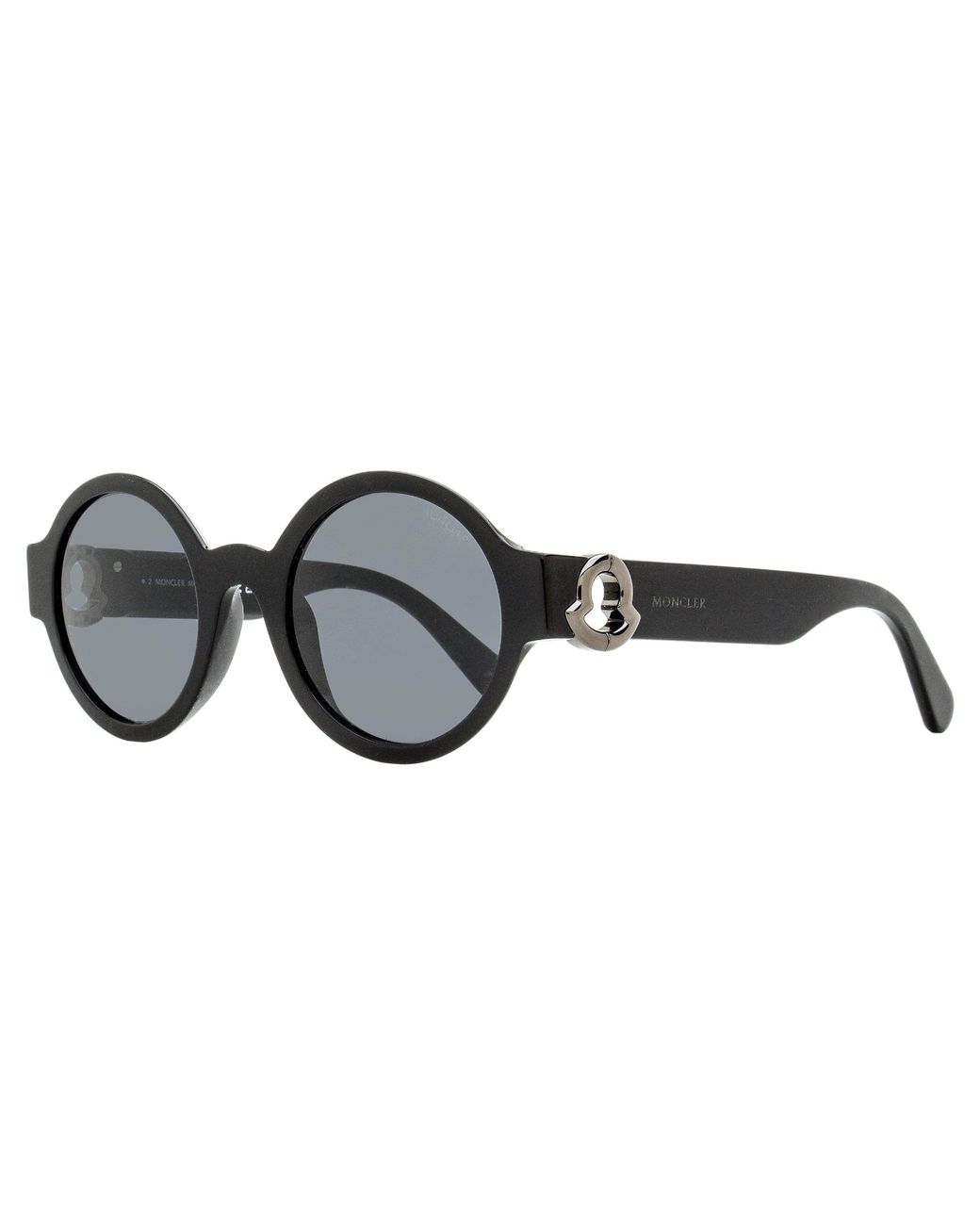 Moncler Black Atriom Round Sunglasses Ml0243 01A 51Mm Plastic (Acetate)