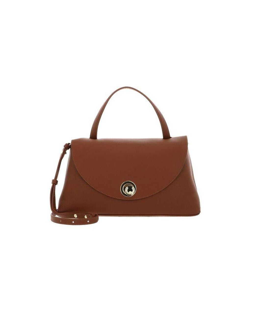 Coccinelle Brown Top Handle Bag Cognac- Bovine Leather Top-Handle-Bags