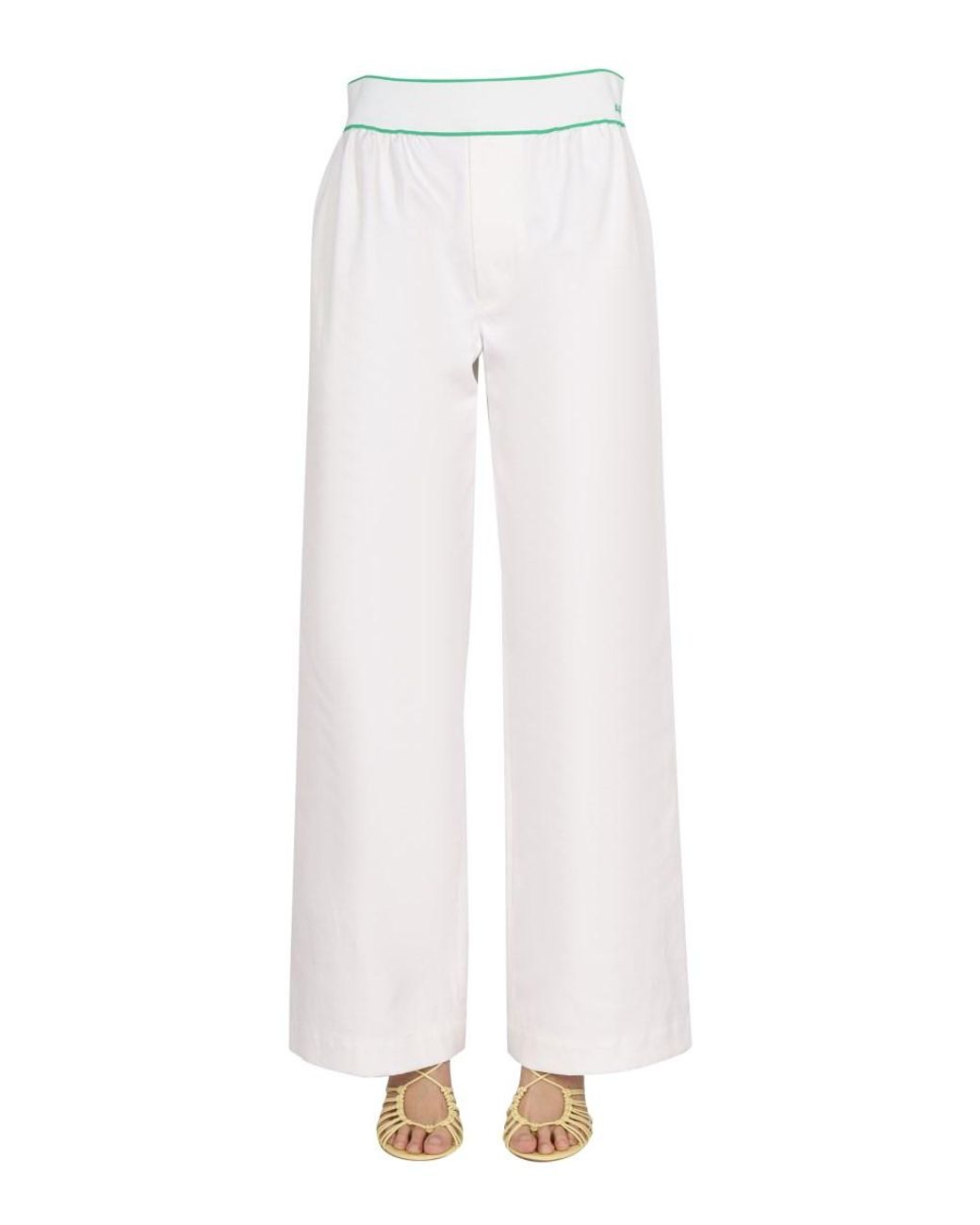 Bottega Veneta White Bottega Veneta Cotton Twill Trousers