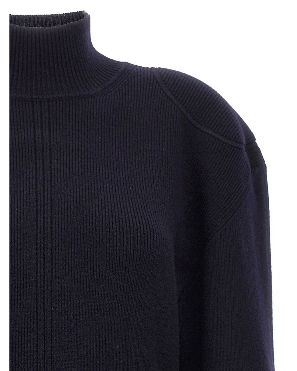 Navy Blue Ribbed Sweater Stella McCartney Stella Mccartney Ribbed Wool Sweater in Blue | Lyst