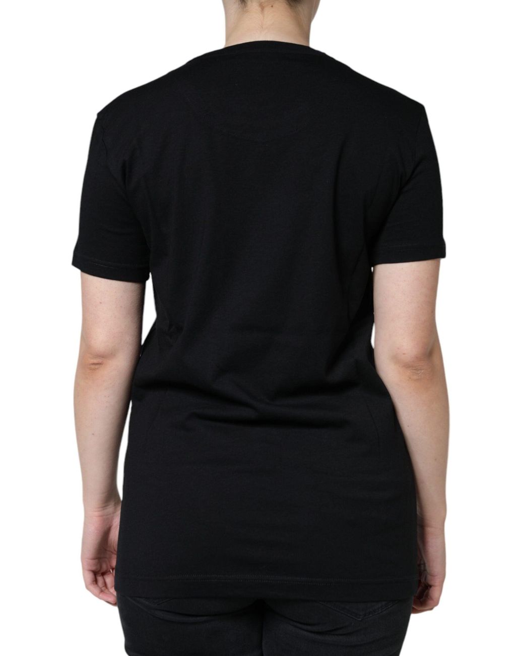 Dolce & Gabbana Black Crew Neck Short Sleeve Cotton T-Shirt
