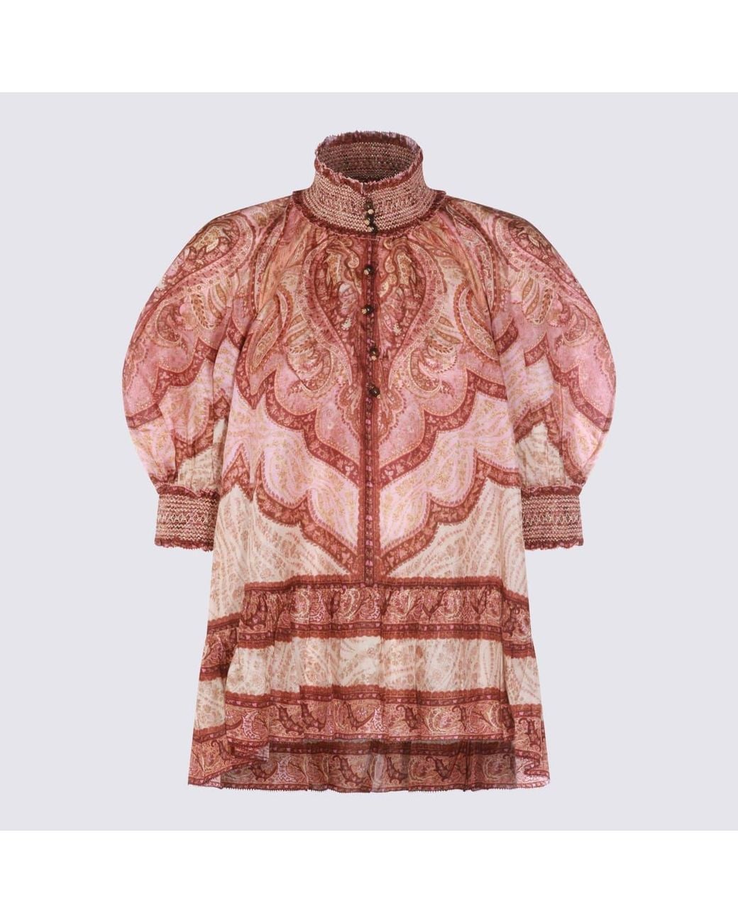 Zimmermann Red Burgundy Silk Top