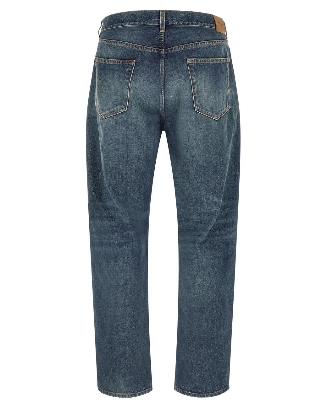 Saint Laurent Blue Cotton Straight-Leg Jeans Clothing for men