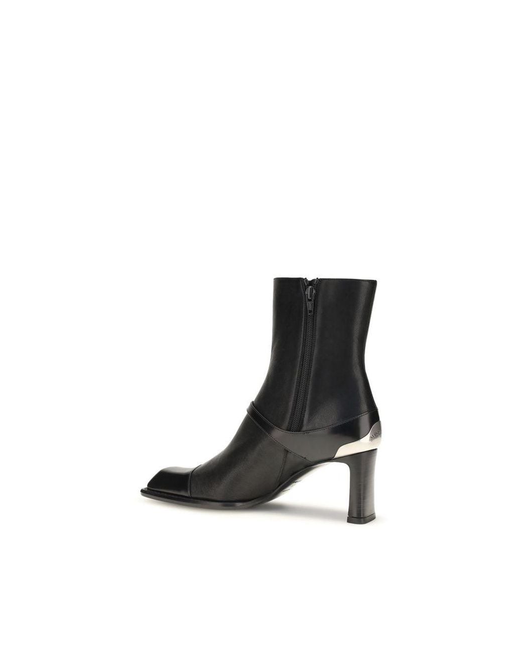 McQueen Black Lamb Leather Ankle Boots