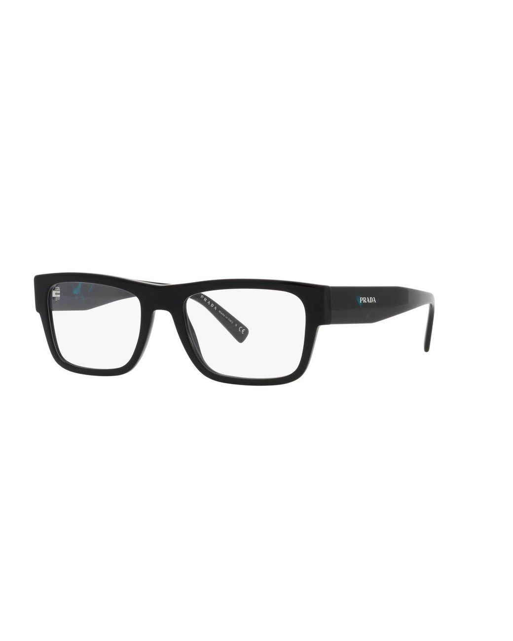 Prada Black Rectangular Frame Glasses for men