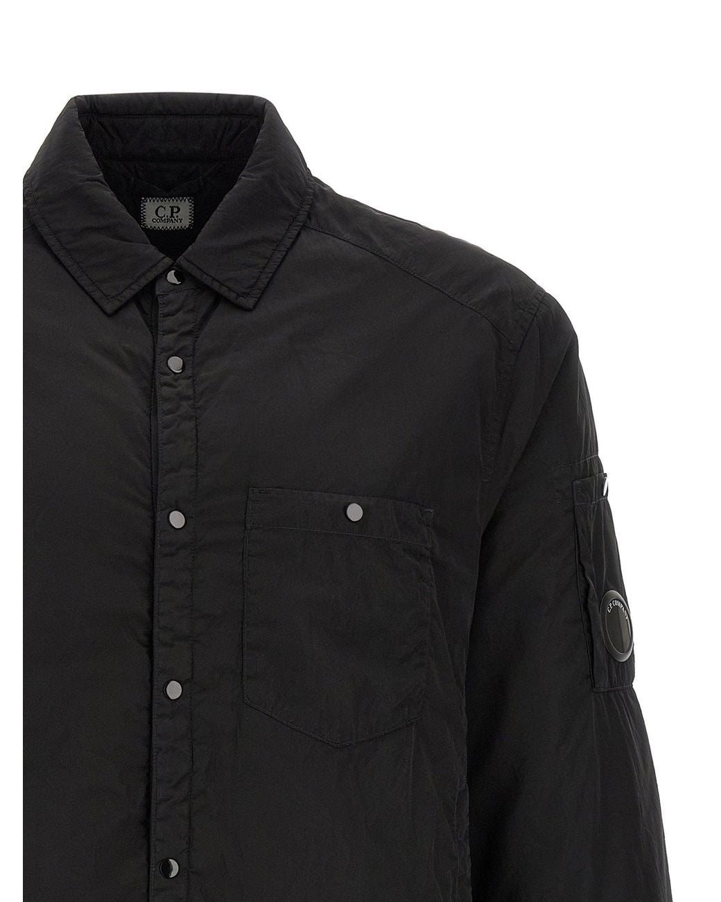 C P Company Black Chrome-R Padded Technical Overshirt for men