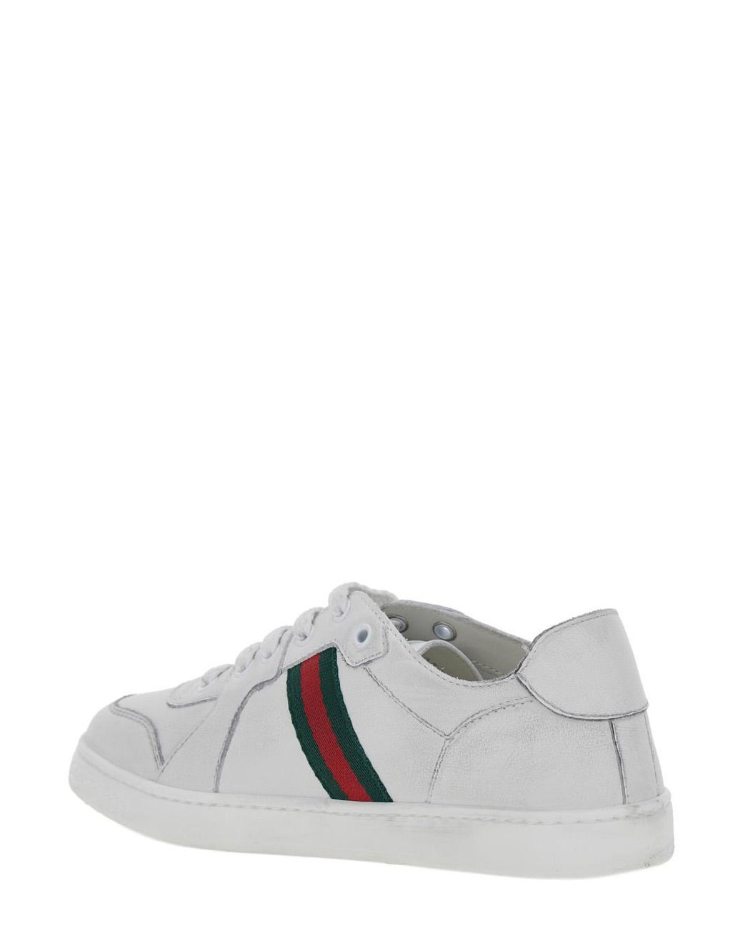 Gucci White Gucci Leather Low-Top Sneaker for men
