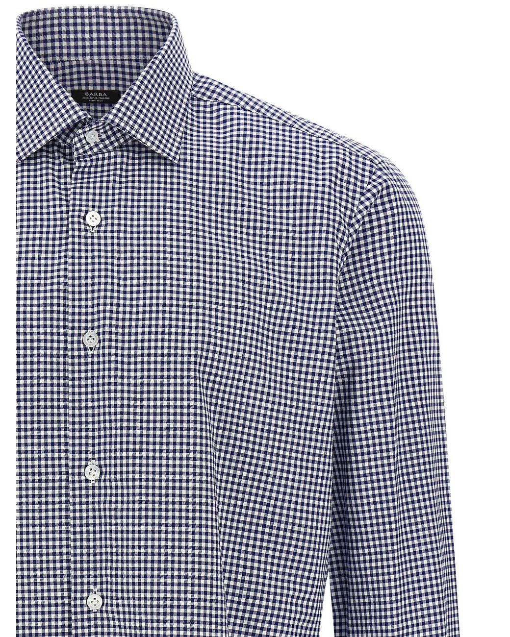 Barba Napoli Blue Vichy Shirt for men