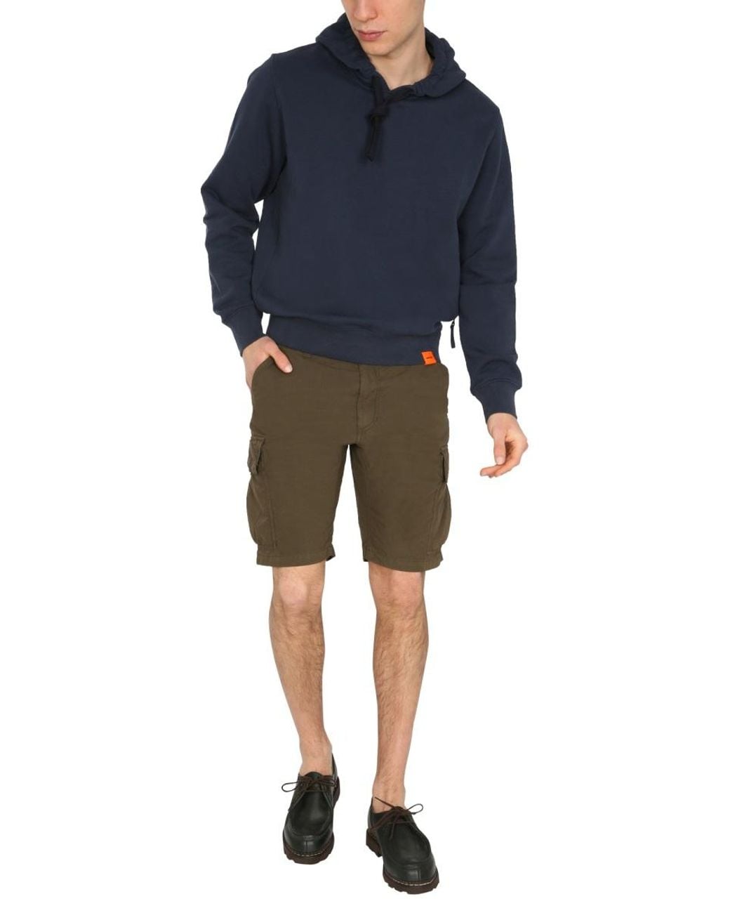 Aspesi Blue Cargo Shorts Cotton for men