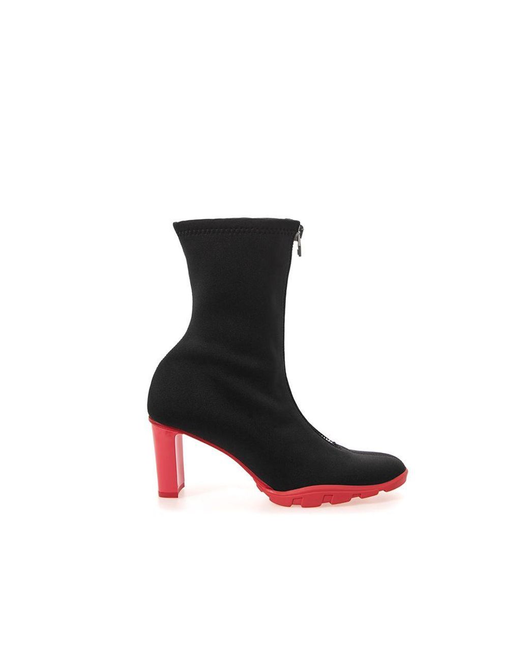 McQueen Black Neoprene Ankle Boots