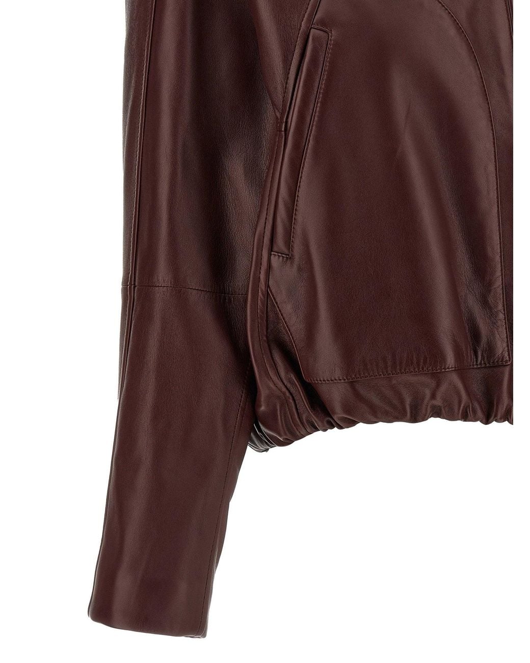 Brunello Cucinelli Brown Lightly Padded Nappa Leather Jacket