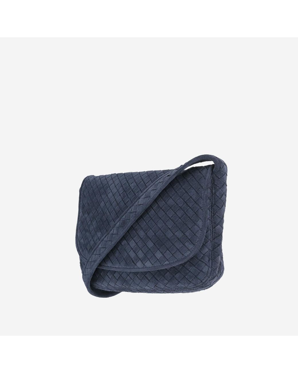 Bottega Veneta Blue Veneto Messenger Bag Suede Calfskin Shoulder for men