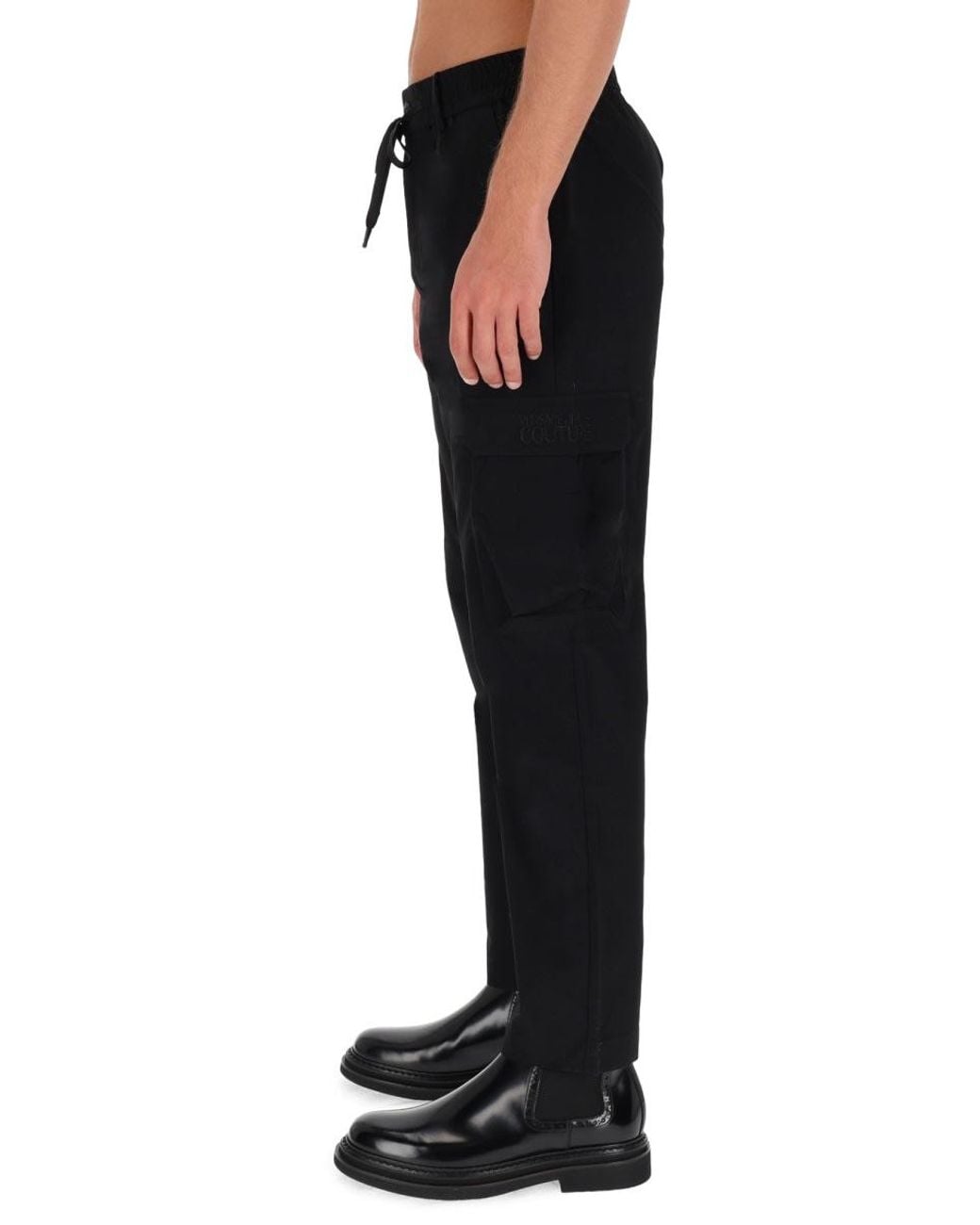 Versace Jeans Couture Black Technical Cargo Pants for men