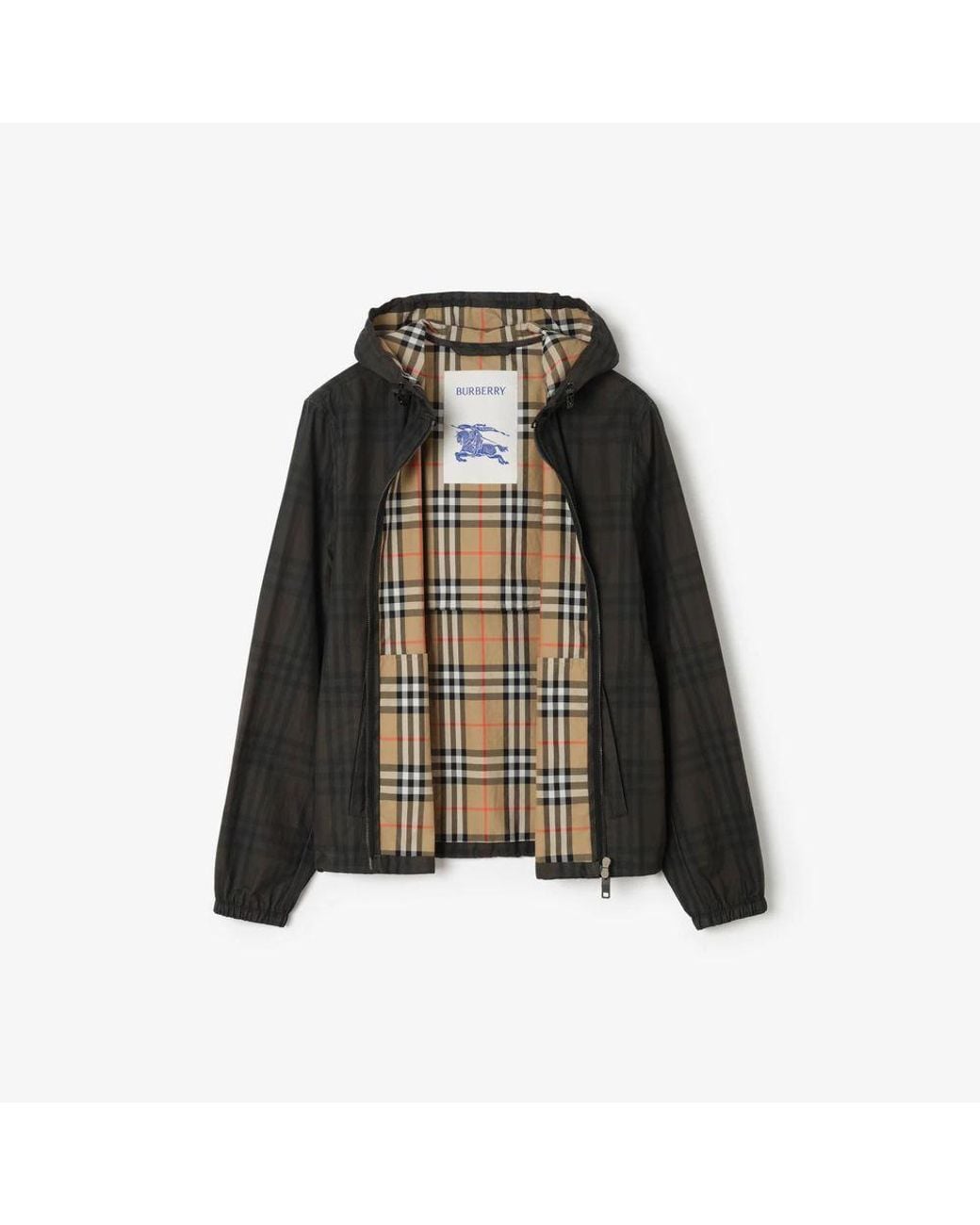 Burberry Burberry Hooded Checked Gilet in Black for Men | Lyst