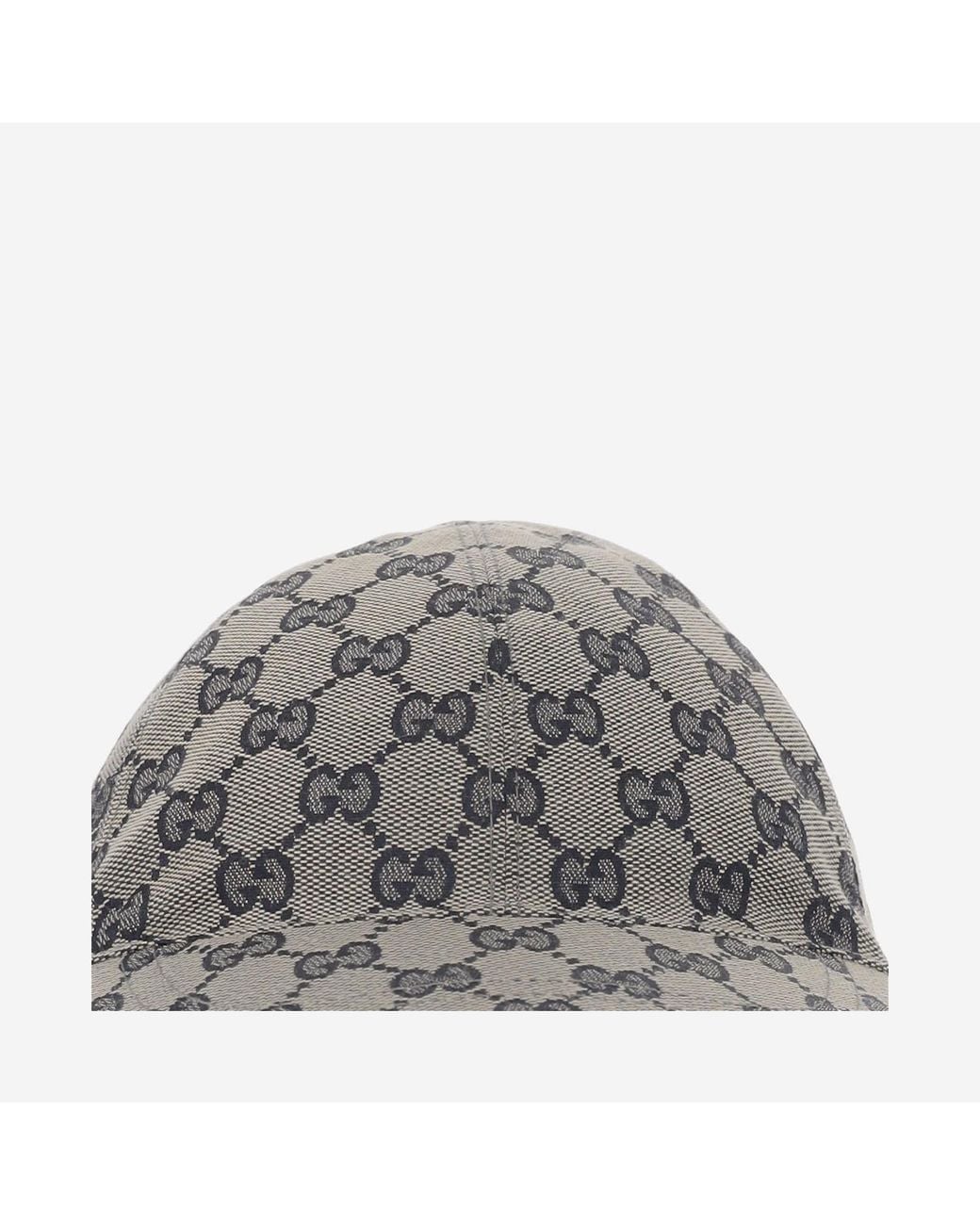 Gucci Gray Baseball Hat Gg Fabric Polyester for men