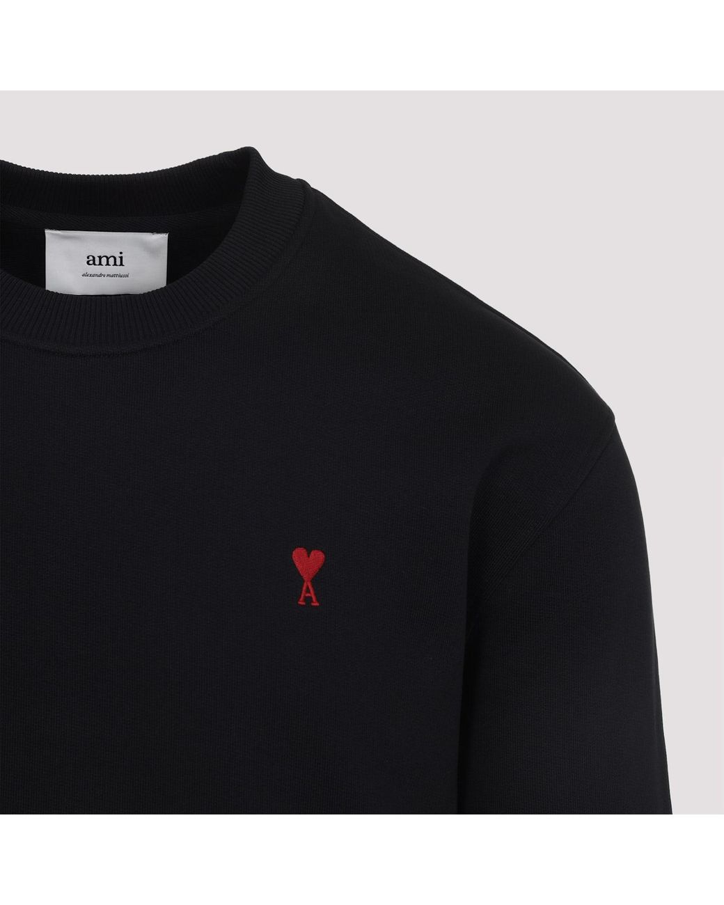 AMI Black Cotton Sweatshirt for men