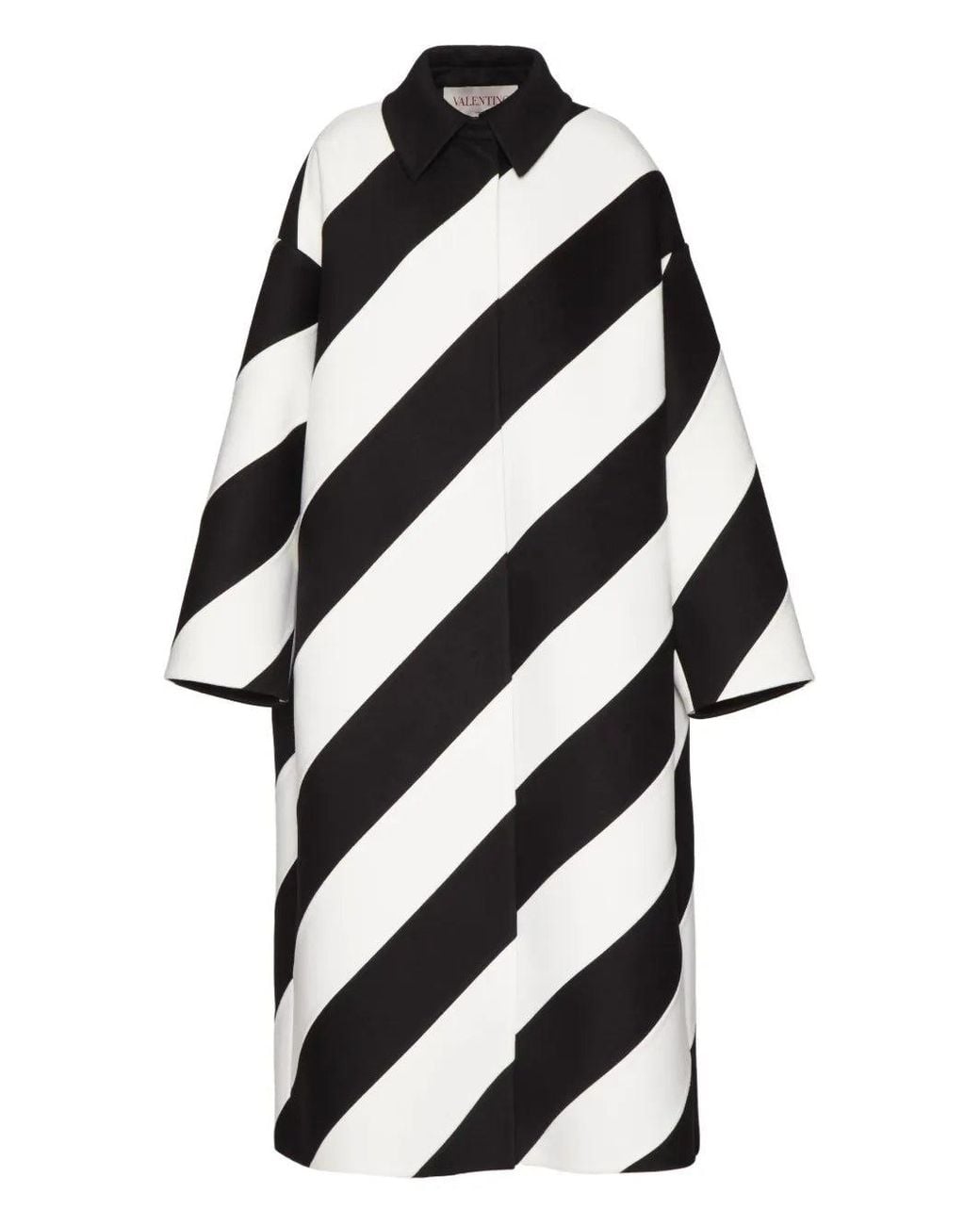 Valentino White Compact Drap Strhype Coat Clothing