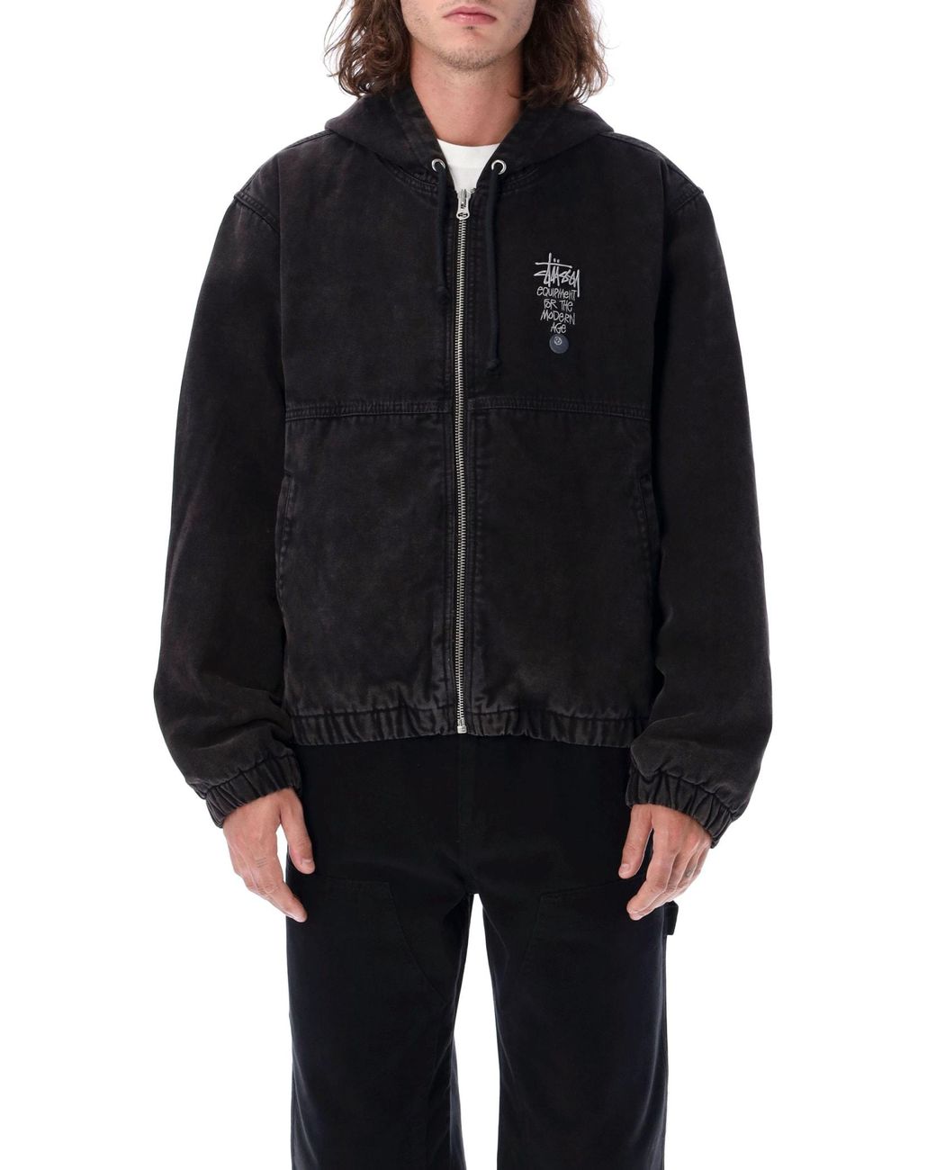 Stussy Canvas Insulated Work Jacket in Black for Men | Lyst