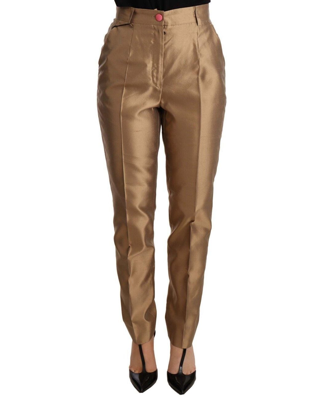 Dolce & Gabbana Multicolor Elegant Tapered Silk Trousers