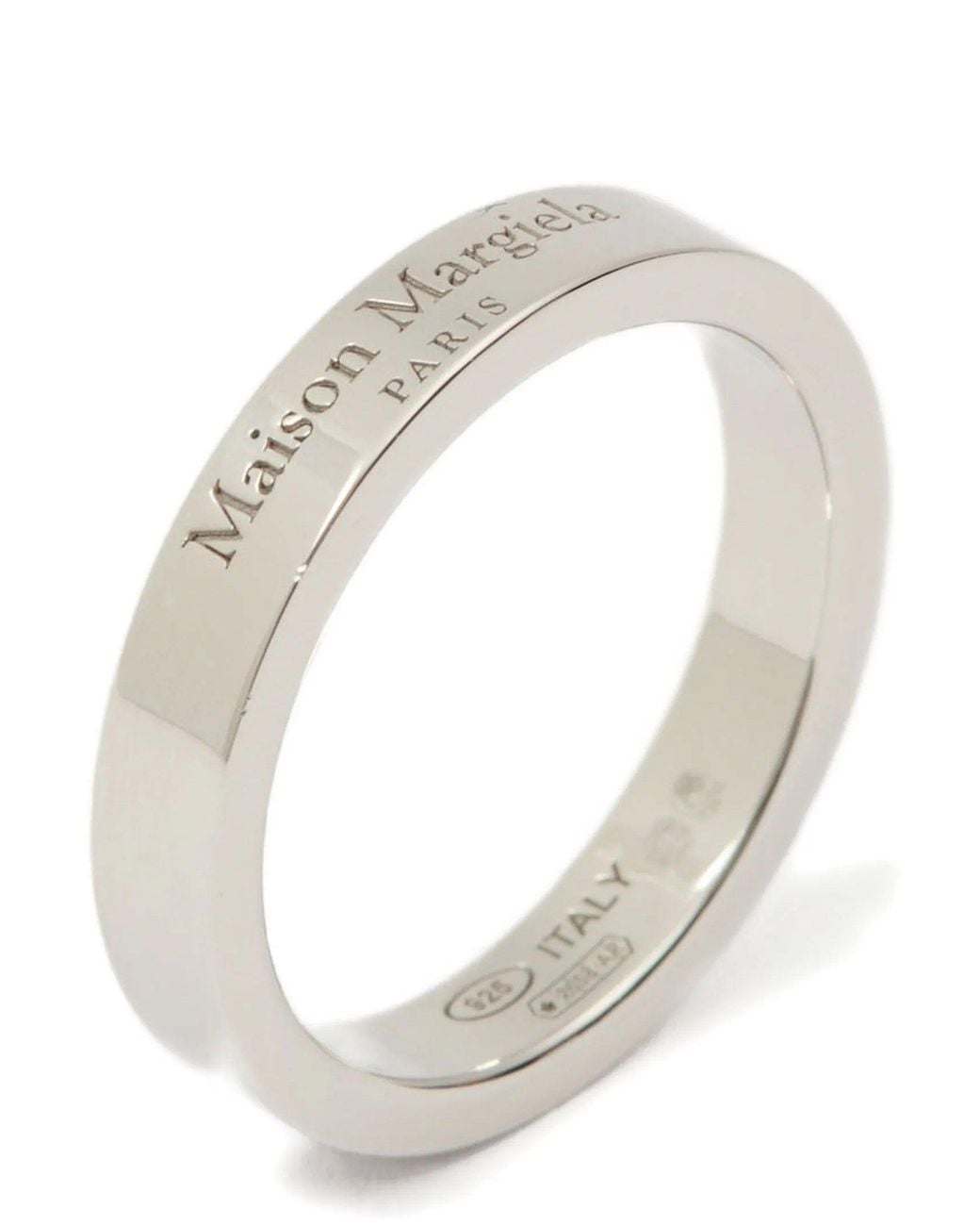 Maison Margiela Metallic Logo-Engraved Sterling Ring