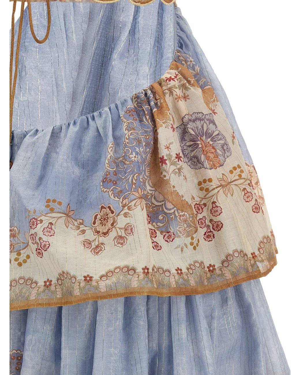 Zimmermann Blue Patterned Dress With Lurex Thread