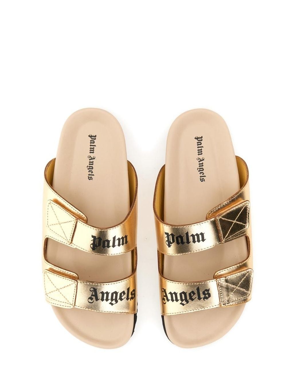 Palm Angels Natural Logo Sandal Lining Leather
