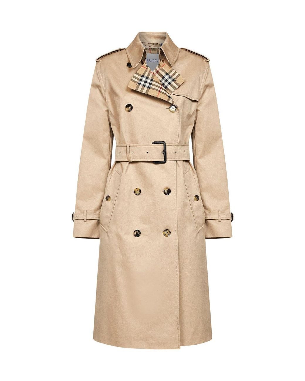 Burberry Natural Honey Gabardine Long Lakefield Trench Coat