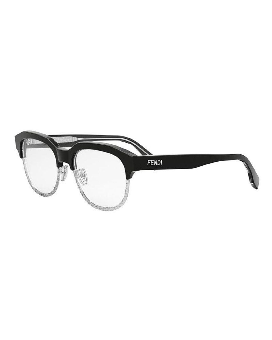 Fendi Black Frame And Lens Eyeglasses for men