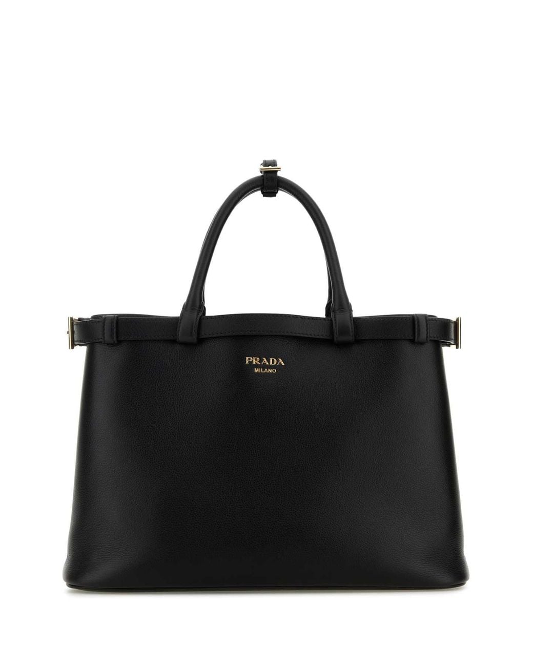 Prada Black Prada Leather Top Handle Bag