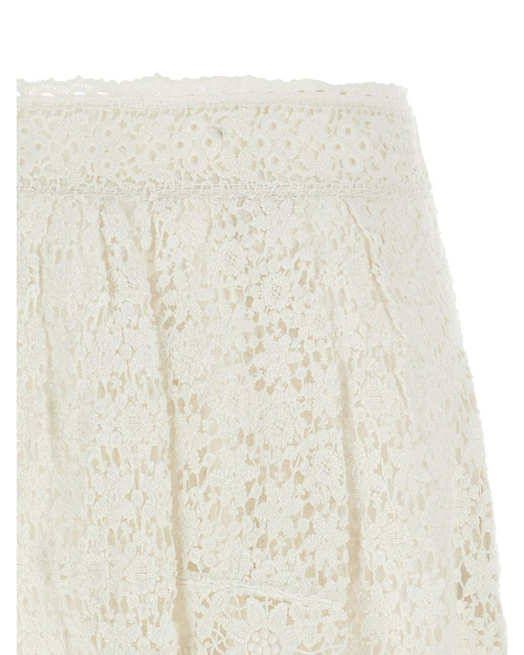 Isabel Marant White Crochet Cotton Skirt