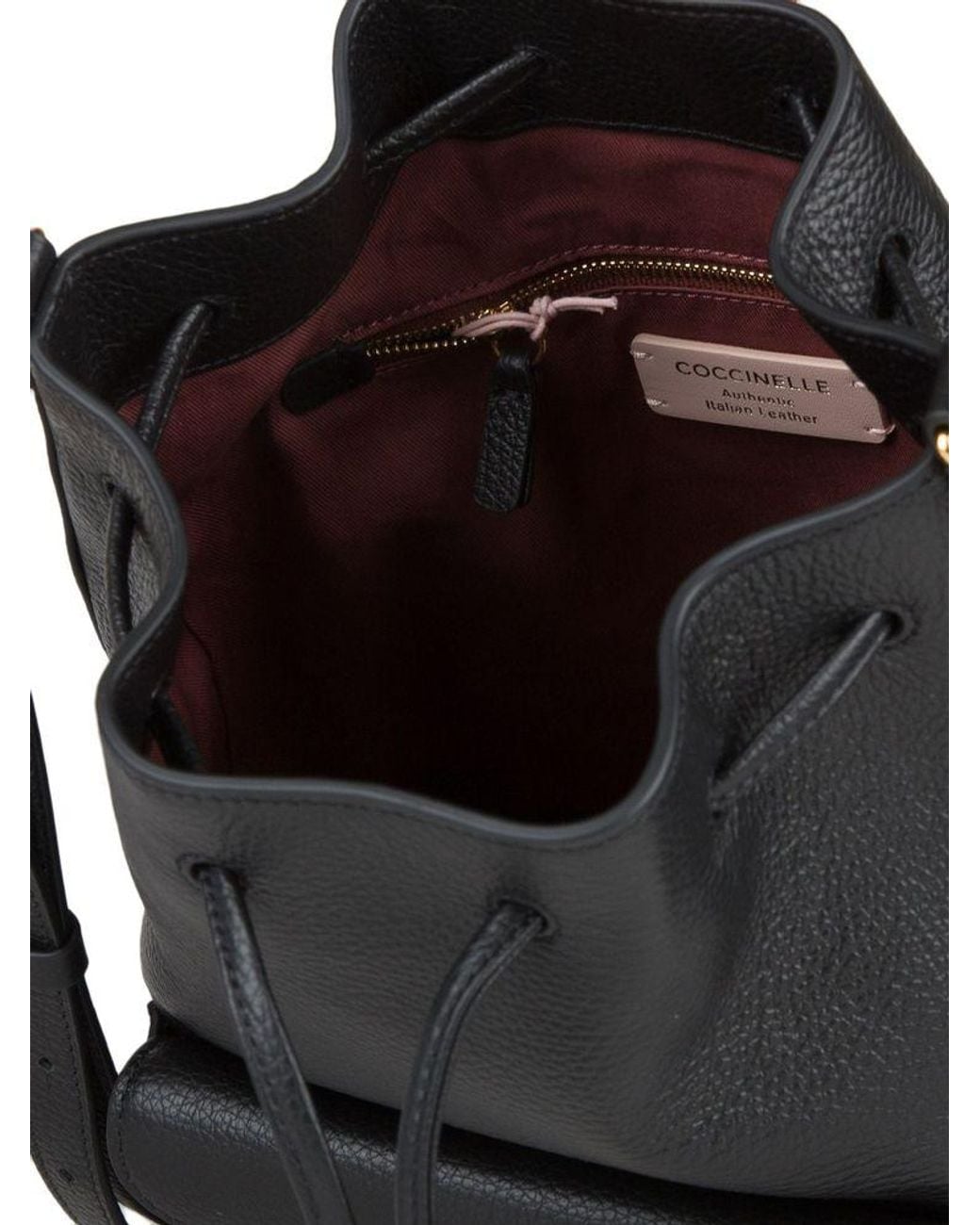 Coccinelle Black Bucket Bag Cowhide Bucket-Bags