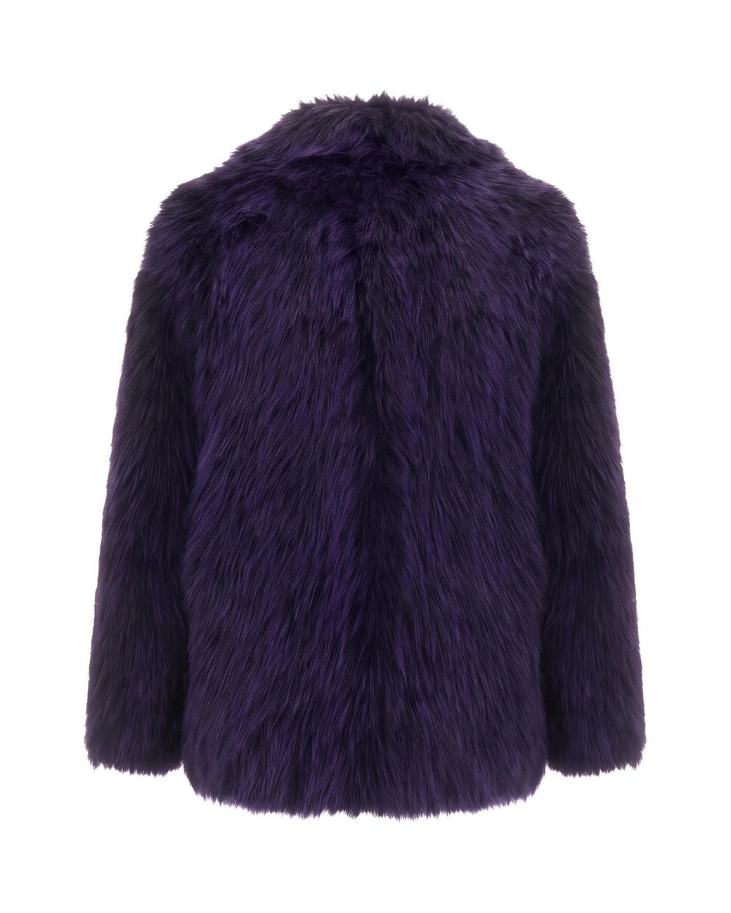 Patrizia Pepe Blue Faux Fur Jacket Polyester
