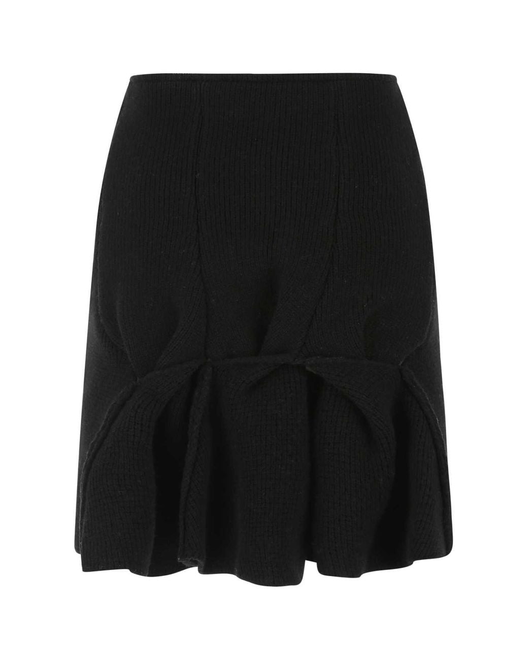 Bottega Veneta Black Bottega Veneta Wool-Blend A-Line Skirt