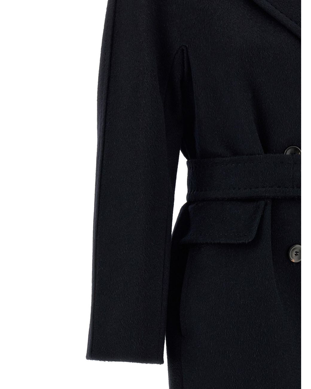 Max Mara Black Panteon Coat Coats, Trench