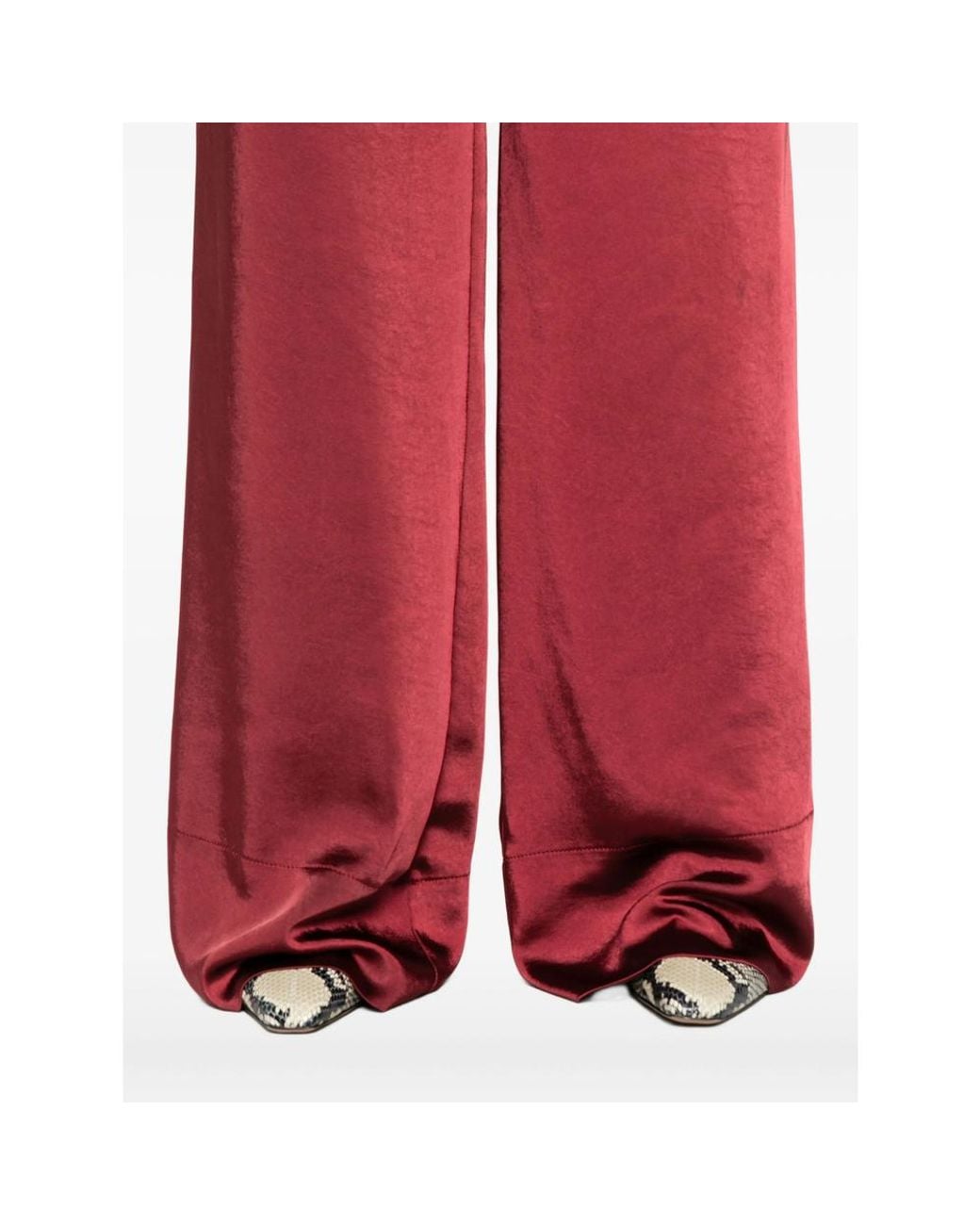 THE NINA STUDIO Red Elasticated-Waistband Trousers