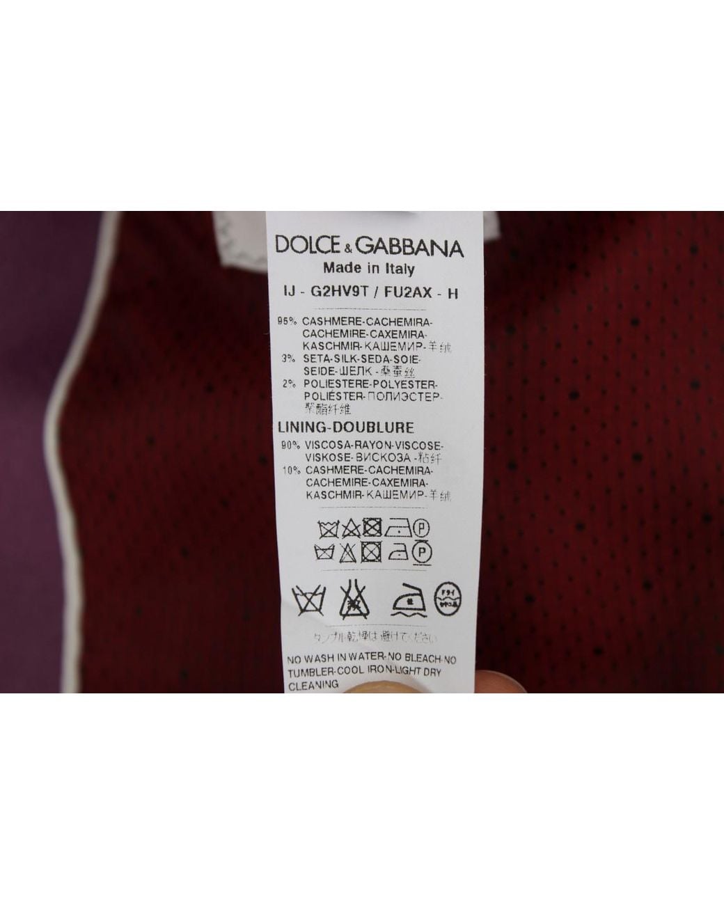 Dolce & Gabbana Purple Cashmere Slim Fit Blazer Jacket for men