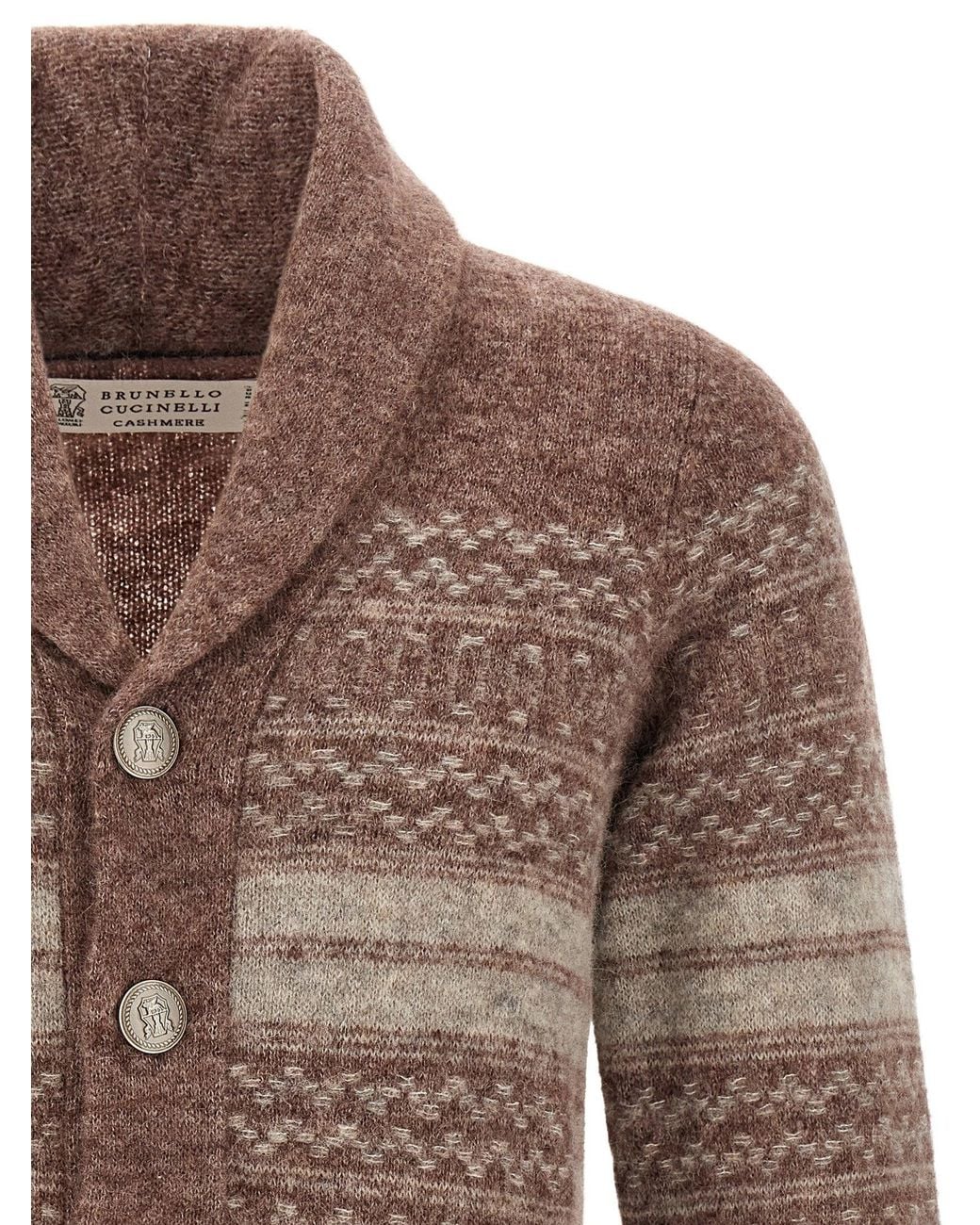 Brunello Cucinelli Brown Cardigan for men