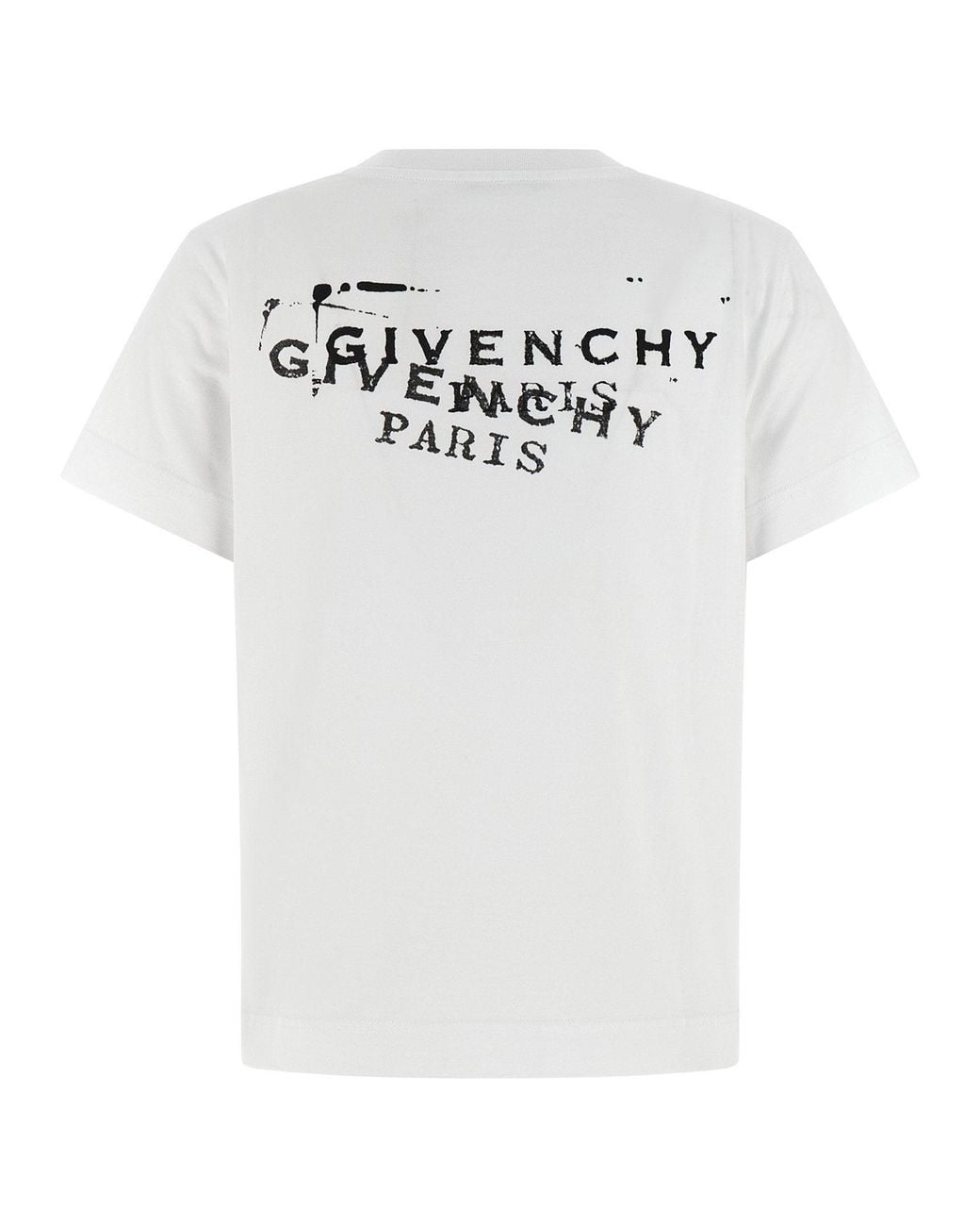 Givenchy White Logo-Stamp Print T-Shirt
