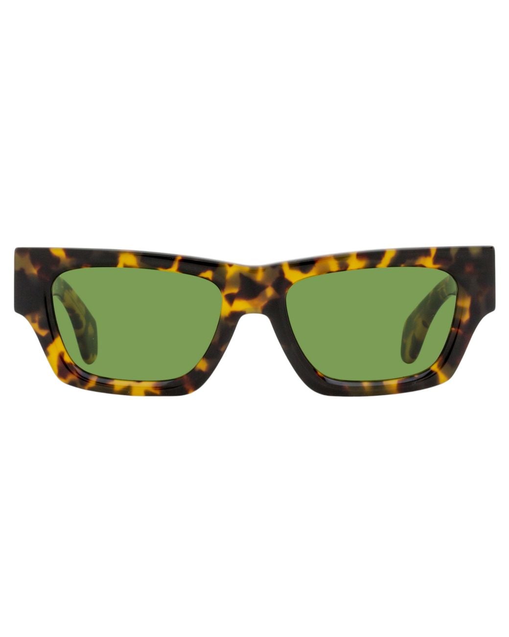Palm Angels Green Magnolia Rectangular Sunglasses Peri10J 6055 Havana- 53Mm Plastic (Acetate)